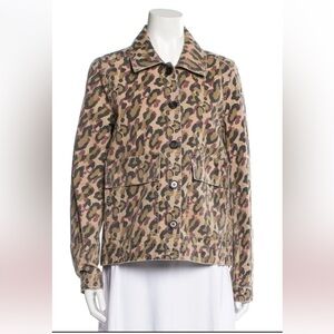 Veronica Beard Animal Print Denim Jacket size medium